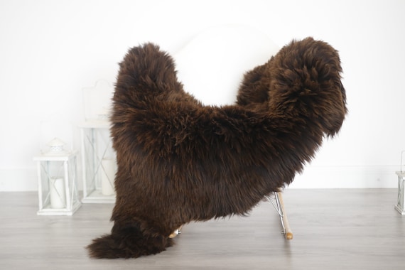 Real Sheepskin Rug Shaggy Rug Chair Cover Sheepskin Throw Sheep Skin Brown White Sheepskin Home Decor Rugs #6her52