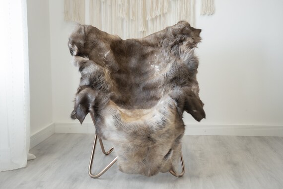 Reindeer Hide | Reindeer Rug | Reindeer Skin | Throw XXL EXTRA LARGE - Scandinavian Style Christmas Decor Brown White Hide #Reindeer78