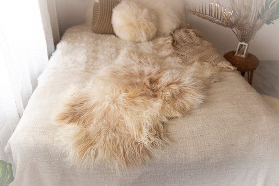 Real Icelandic Sheepskin Rug Scandinavian Decor Sofa Sheepskin throw Chair Cover Natural Sheep Skin Rugs Ivory Blanket Fur Rug #KWAISL2