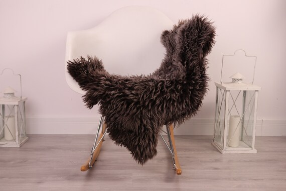 Real Sheepskin Rug Genuine Rare Gotland Sheepskin Rus - Curly Fur Rug Scandinavian Sheepvskin - Brown Sheepskin #4Margot30