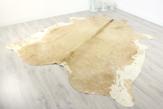 Premium Quality Giant XXXL Cowhide | Real Cowhide Rug | Sand White Cowhide | #COW15