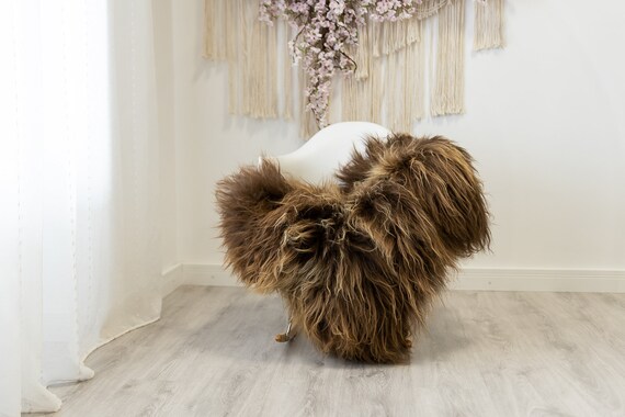 Real Icelandic Sheepskin Rug Scandinavian Home Decor Sofa Sheepskin throw Chair Cover Natural Sheep Skin Rugs Brown #Iceland335