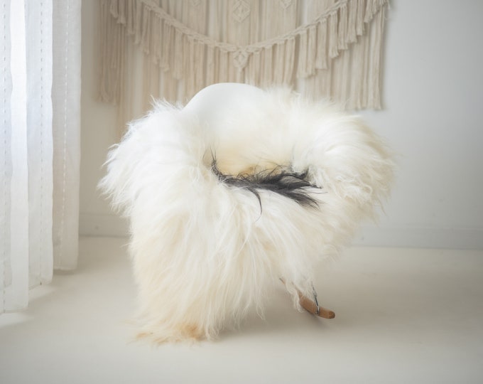 Real Icelandic Sheepskin Rug Scandinavian Decor Sofa Sheepskin throw Chair Cover Natural Sheep Skin Rugs Ivory Brown #Iceland859