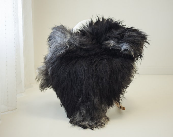 Real Icelandic Sheepskin Rug Scandinavian Home Decor Sofa Sheepskin throw Chair Cover Natural Sheep Skin Rugs Black Gray #Iceland1441