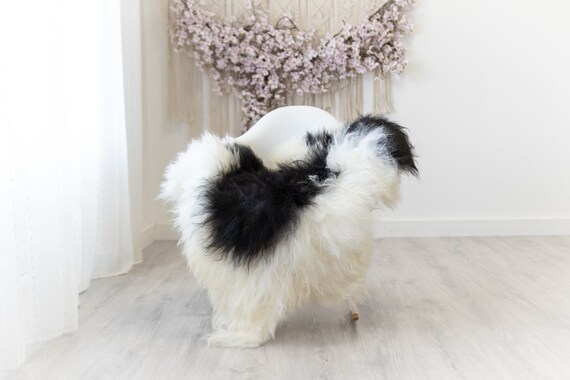 Real Icelandic Sheepskin Rug Scandinavian Home Decor Sofa Sheepskin throw Chair Cover Natural Sheep Skin Rugs Ivory Black #Iceland304