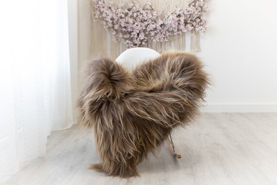 Real Icelandic Sheepskin Rug Scandinavian Home Decor Sofa Sheepskin throw Chair Cover Natural Sheep Skin Rugs Brown #Iceland303