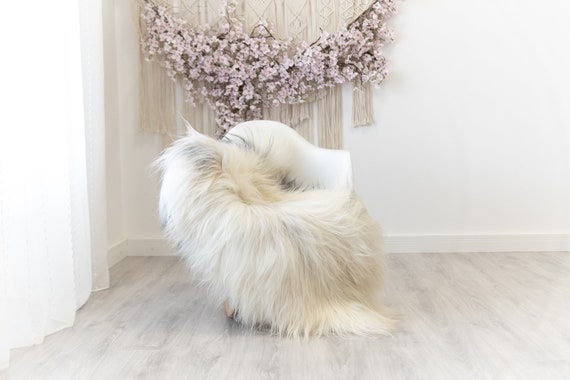 Real Icelandic Sheepskin Rug Scandinavian Decor Sofa Sheepskin throw Chair Cover Natural Sheep Skin Rugs Black Ivory #Iceland270