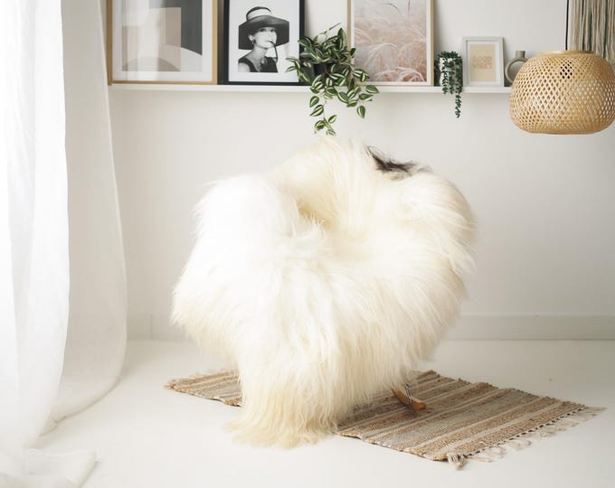 Real Icelandic Sheepskin Rug Scandinavian Home Decor Sofa Sheepskin throw Chair Cover Natural Sheep Skin Rugs Ivory Brown #IS182