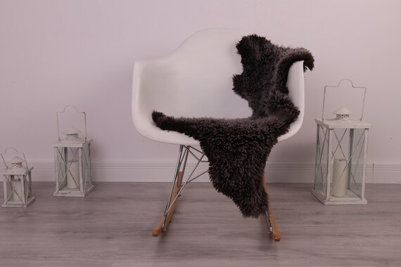 Genuine Rare Tuscan Lamb Sheepskin Rug - Curly Fur Rug - Natural Sheepskin - Black Sheepskin | Small Sheepskin #4Margot3