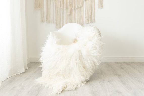 Real Icelandic Sheepskin Rug Scandinavian Home Decor Sofa Sheepskin throw Chair Cover Natural Sheep Skin Rugs Ivory Brown #Iceland493
