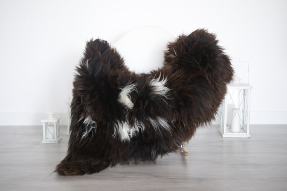 Real Sheepskin Rug Shaggy Rug Chair Cover Sheepskin Throw Sheep Skin Brown White Sheepskin Home Decor Rugs #6her35