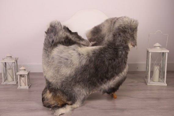 Real Sheepskin Rug Shaggy Rug Chair Cover Sheepskin Throw Sheep Skin Gray Brown Sheepskin Home Decor Rugs #8her30