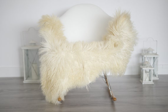 Genuine Rare Tuscan Lamb Sheepskin Rug - Curly Fur Rug - Natural Sheepskin - Ivory Sheepskin | Small Sheepskin #5margot9