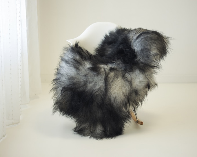 Real Icelandic Sheepskin Rug Scandinavian Home Decor Sofa Sheepskin throw Chair Cover Natural Sheep Skin Rugs Black Gray #Iceland1431