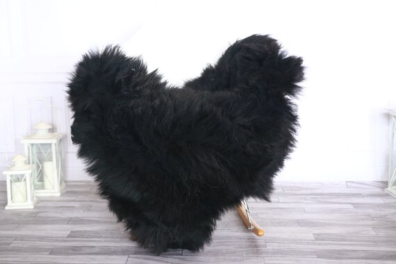 Sheepskin Rug | Real Sheepskin Rug | Shaggy Rug | Sheepskin Throw | Sheepskin Rug Black | Chirtmas Home Decor | #1HER54