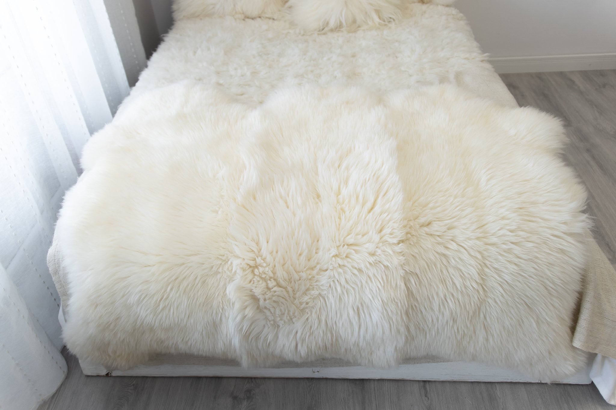 Real Fur Sheepskin Throw Super Large Sheepskin Rug Boho Blanket