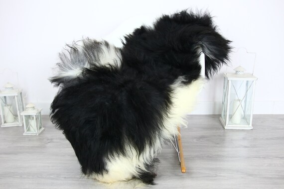 Icelandic Sheepskin | Real Sheepskin Rug | | Large Sheepskin Rug Black | Fur Rug | Homedecor | Sheepskin Throw | Long fur #colisl7