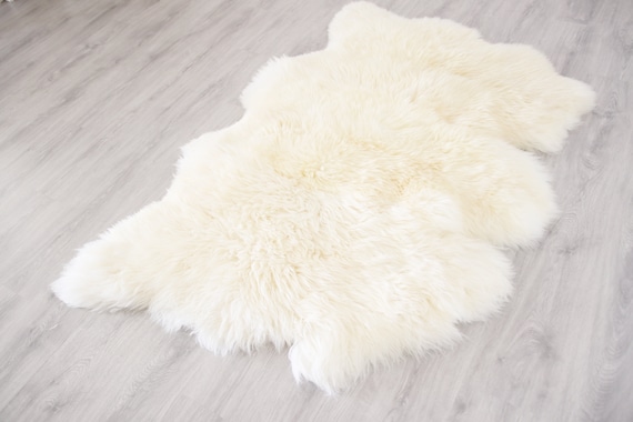 Triple Sheepskin Rug | Creamy white Sheepskin | Beige Sheepskin | Sheepskin Throw | Sheepskin Rug