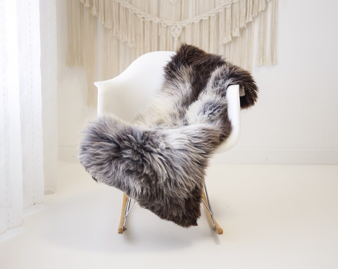 Real Sheepskin Rug Shaggy Rug Chair Cover Scandinavian Home Sheepskin Throw Sheep Skin Brown Gray Sheepskin Home Decor Rugs #herdwik850