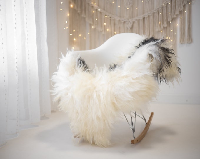 Real Icelandic Sheepskin Rug Scandinavian Decor Sofa Sheepskin throw Chair Cover Natural Sheep Skin Rugs Blanket Ivory Gray #Iceland662