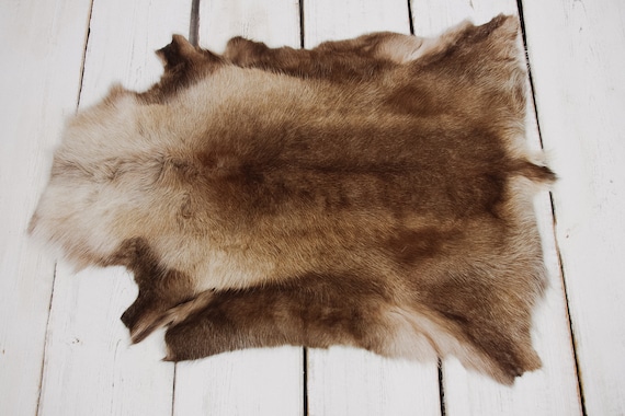 希少トナカイリアルファーレザー毛皮ラグ ノルウェー