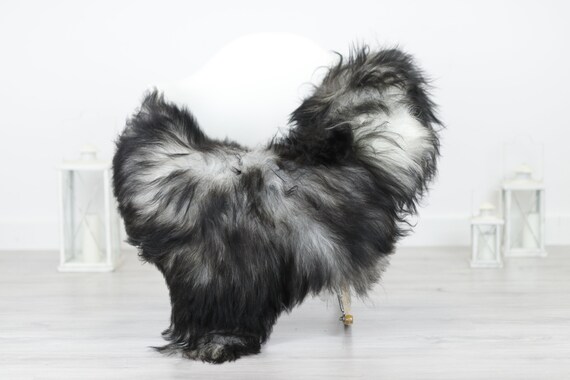 Real Icelandic Sheepskin Rug Scandinavian Decor Sofa Sheepskin throw Chair Cover Natural Sheep Skin Rugs Black Blanket Fur Rug #Babisl30
