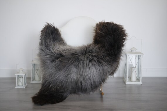 Real Sheepskin Rug Shaggy Rug Chair Cover Sheepskin Throw Sheep Skin Brown Gray Sheepskin Home Decor Rugs #6her33