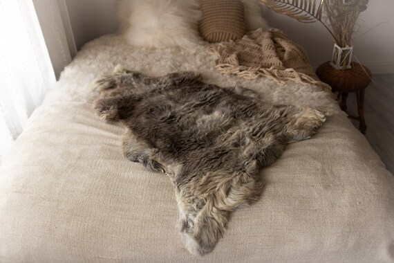 Real Sheepskin Rug Shaggy Rug Chair Cover Sheepskin Throw Sheep Skin Gray Sheepskin Home Decor Rugs Sheep skin Grey #Nugut2