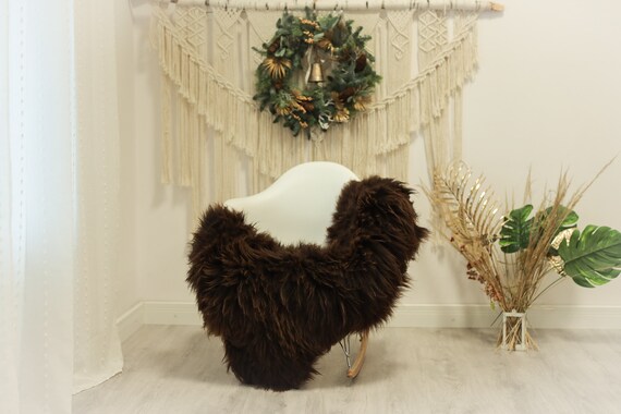 Real Icelandic Sheepskin Rug Scandinavian Decor Sofa Sheepskin throw Chair Cover Natural Sheep Skin Rugs Brown Blonde #Iceland80