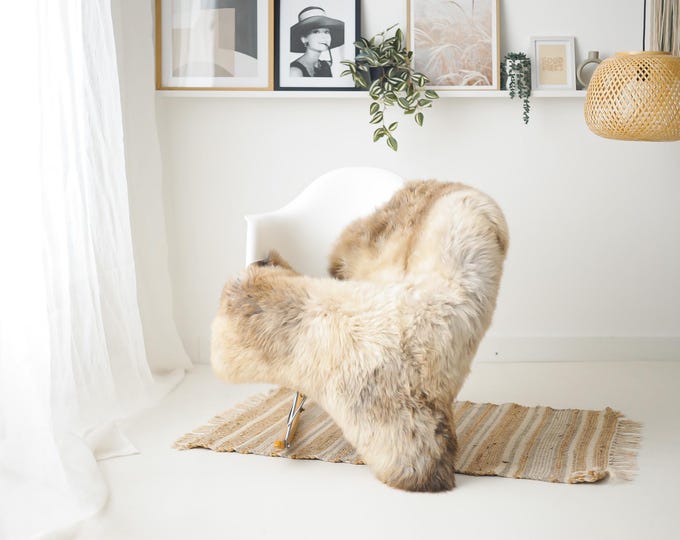 Real Sheepskin Rug Shaggy Rug Chair Cover Scandinavian Home Sheepskin Throw Sheep Skin Ivory Brown Sheepskin Home Decor Rugs #Mher192