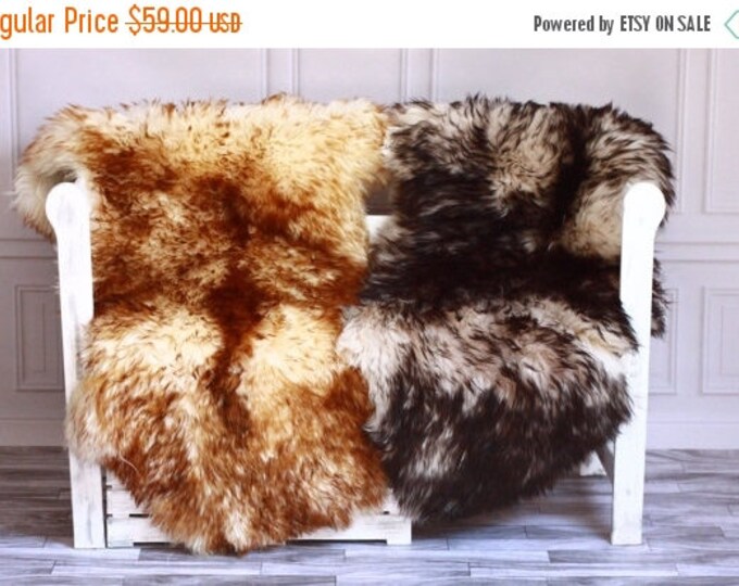 ON SALE Beautiful Black, Brown Tips Sheepskin Rug, Sheepskin Throw, Cosy XXL Extra Large <3