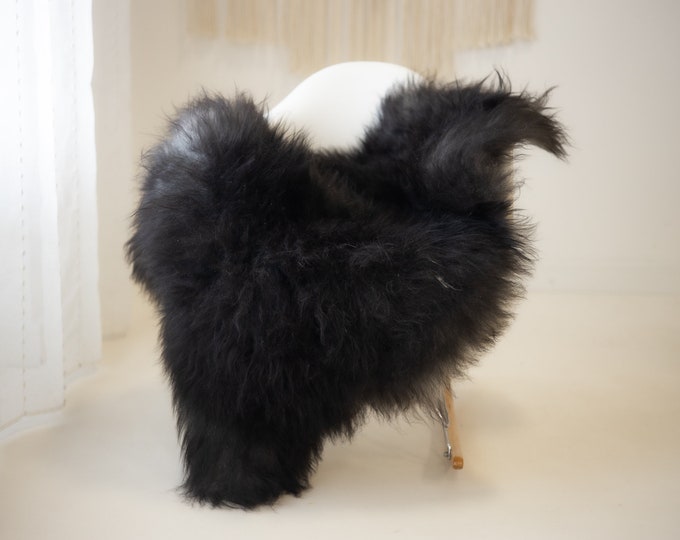 Real Icelandic Sheepskin Rug Scandinavian Decor Sofa Sheepskin throw Chair Cover Natural Sheep Skin Rugs Gray Black #Iceland1113