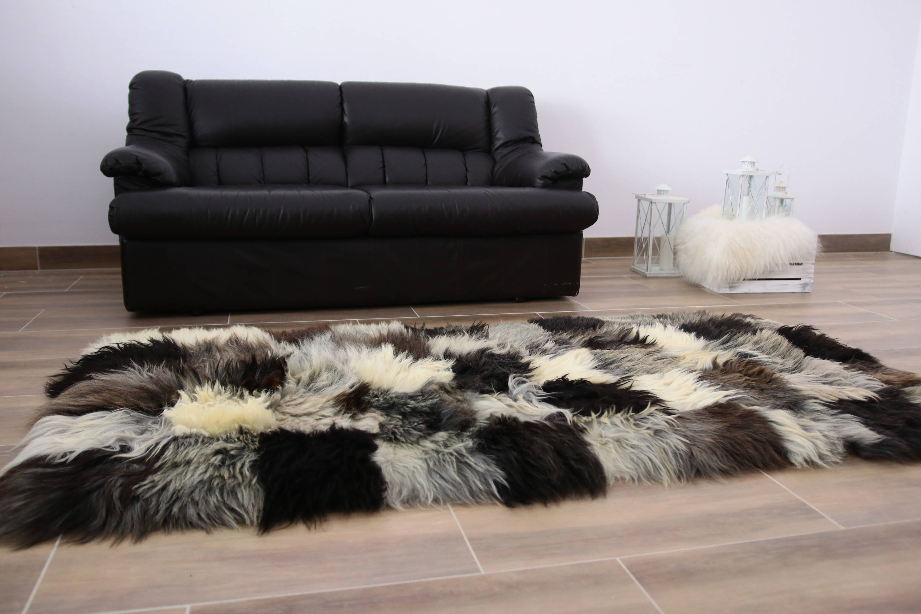 Real Sheepskin Blanket Throw, Fur Sofa Throw, Scandinavian Decoration