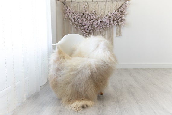 Real Icelandic Sheepskin Rug Scandinavian Decor Sofa Sheepskin throw Chair Cover Natural Sheep Skin Rugs Ivory #Iceland298