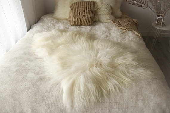 ON SALE White Sheepskin | Icelandic Sheepskin | Real Sheepskin Rug | Icelandic Sheepskin rug| Shaggy Rug | Chair Cover | home decor | white