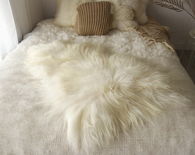 ON SALE White Sheepskin | Icelandic Sheepskin | Real Sheepskin Rug | Icelandic Sheepskin rug| Shaggy Rug | Chair Cover | home decor | white