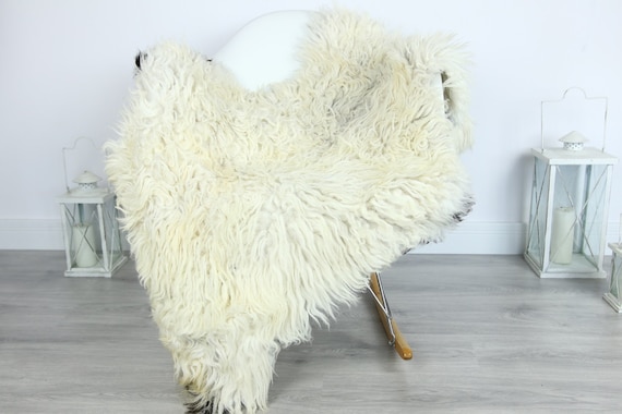 Organic Curly Sheepskin Rug, Real Sheepskin Rug, Gute Sheepskin, Black Baige Sheepskin Rug #GOTKW8