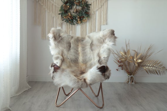 Reindeer Hide | Reindeer Rug | Reindeer Skin | Throw XXL EXTRA LARGE - Scandinavian Style Christmas Decor Brown White Hide #Wre13