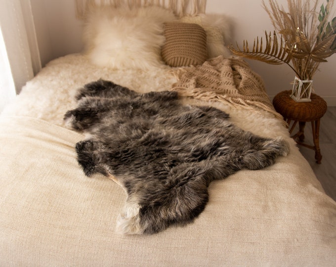 Real Sheepskin Rug Shaggy Rug Chair Cover Sheepskin Throw Sheep Skin Gray Sheepskin Home Decor Rugs Sheep skin Grey #Nugut6