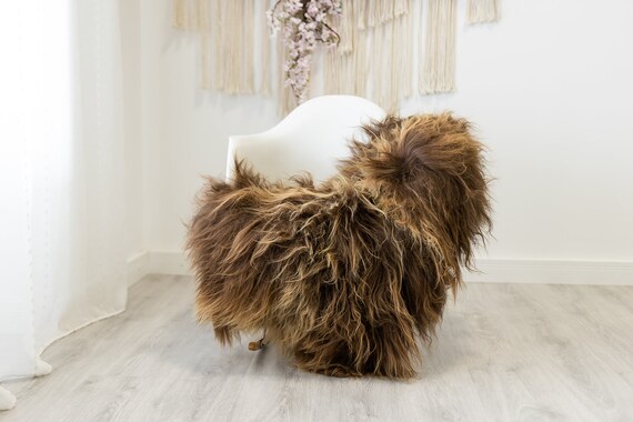 Real Icelandic Sheepskin Rug Scandinavian Home Decor Sofa Sheepskin throw Chair Cover Natural Sheep Skin Rugs Brown #Iceland331