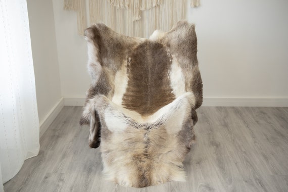 EXTRA LARGE Reindeer Hide | Reindeer Rug | Reindeer Skin | Throw XXL - Scandinavian Style Christmas Decor Brown White Hide #Reindeer72