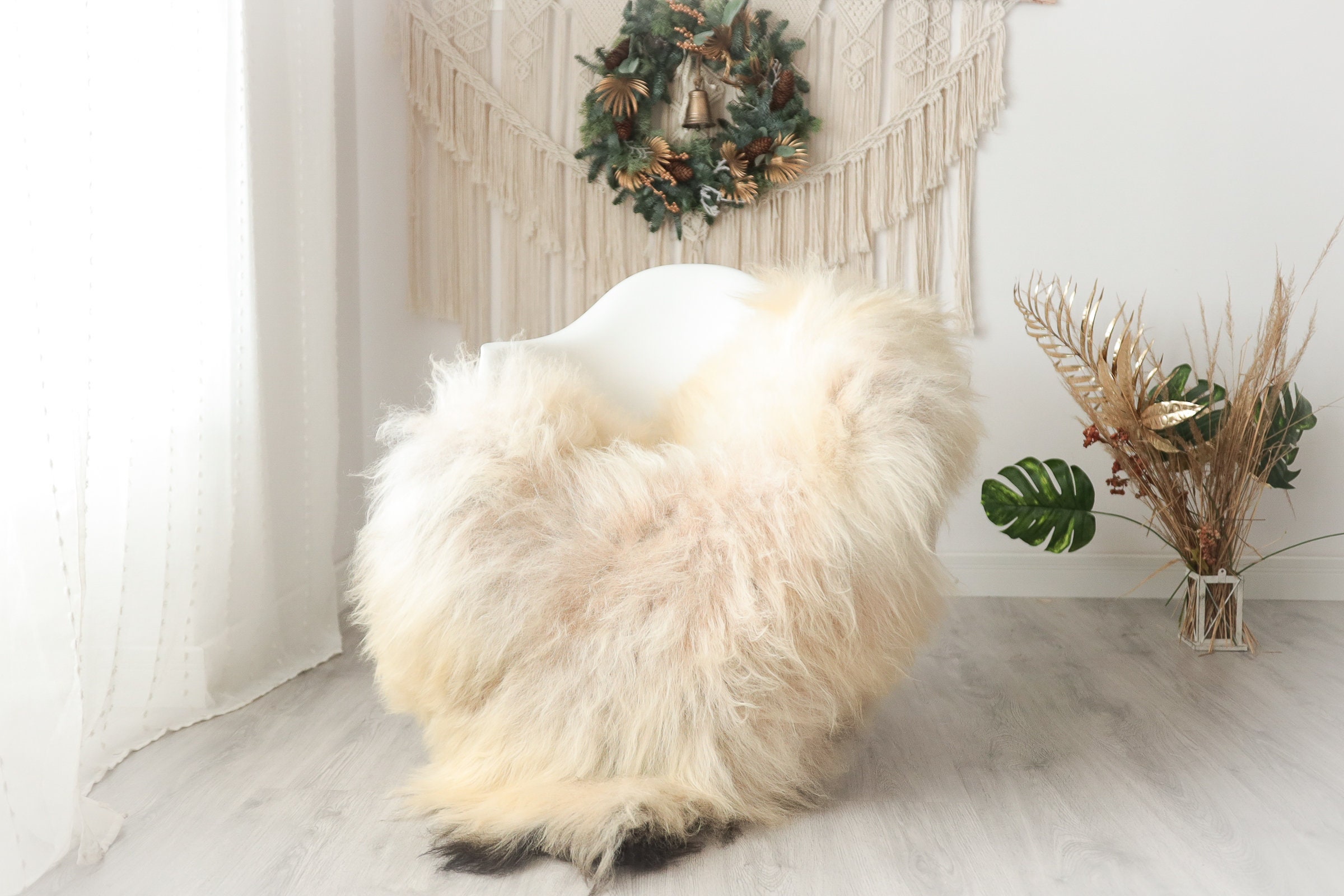 Real Icelandic Sheepskin Rug Scandinavian Decor Sofa Sheepskin throw Chair Cover Natural Sheep