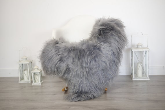 Real Icelandic Sheepskin Rug Scandinavian Decor Sofa Sheepskin throw Chair Cover Natural Sheep Skin Rugs Gray Blanket Fur Rug #5is14