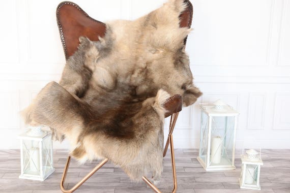 Reindeer Hide | Reindeer Rug | Reindeer Skin | Throw L Large - Scandinavian Style #16re6