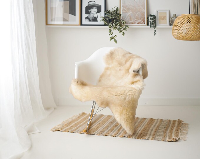 Real Sheepskin Rug Shaggy Rug Chair Cover Scandinavian Home Sheepskin Throw Sheep Skin Ivory Brown Sheepskin Home Decor Rugs #Mher196