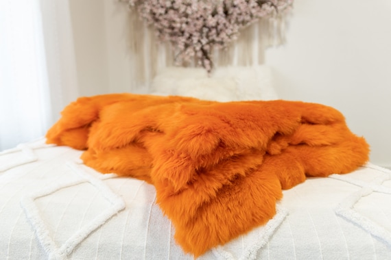 Genuine Natural Orange Sheepskin Rug Sheepskin Throw Scandinavian Style | Scandinavian Rug | Sheep Skin - WHOLESALE PACK 10 PIECES