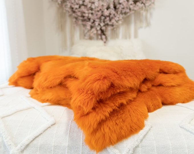 Genuine Natural Orange Sheepskin Rug Sheepskin Throw Scandinavian Style | Scandinavian Rug | Sheep Skin -  WHOLESALE PACK 10 PIECES