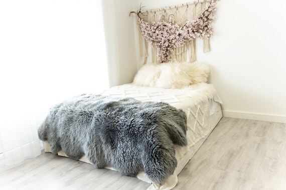 Quattro Sheepskin Rug | Large Sheepskin | Gray Sheepskin | Sheepskin Throw | Merino Sheepskin Rug | #2pol20