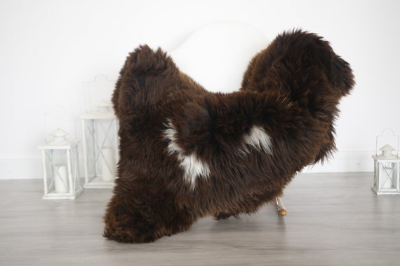 Real Sheepskin Rug Shaggy Rug Chair Cover Sheepskin Throw Sheep Skin Brown White Sheepskin Home Decor Rugs #6her51