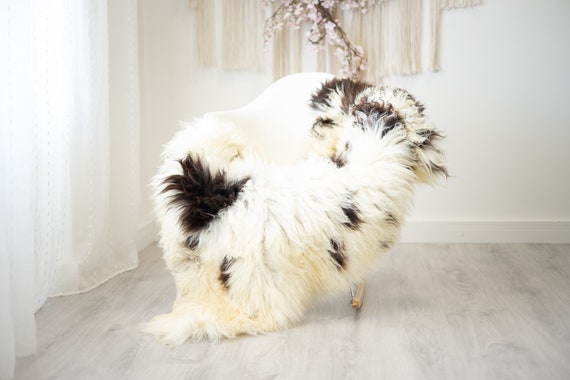 Real Sheepskin Rug Shaggy Rug Chair Cover Scandinavian Home Sheepskin Throw Sheep Skin Ivory Brown Sheepskin Home Decor Rugs #herdwik266